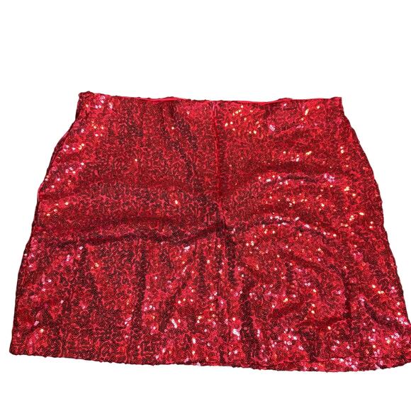 Tipsy Elves, Red Sequin Mini Skirt, Stretch, Size XL, NWT - Picture 4 of 6